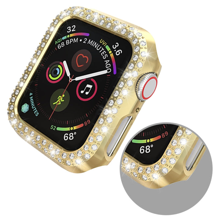 Lisslune | For Apple Watch Series 3 & 2 & 1 42mm Double Row Diamonds PC Protective Case (Gold)