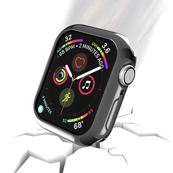Lisslune | For Apple Watch Series 3 & 2 & 1 38mm plating TPU round hole hollow protective case (Black)