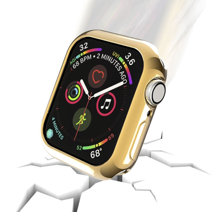 Lisslune | For Apple Watch Series 3 & 2 & 1 38mm Coating TPU Round Hole Hollow Protection Case (Gold)