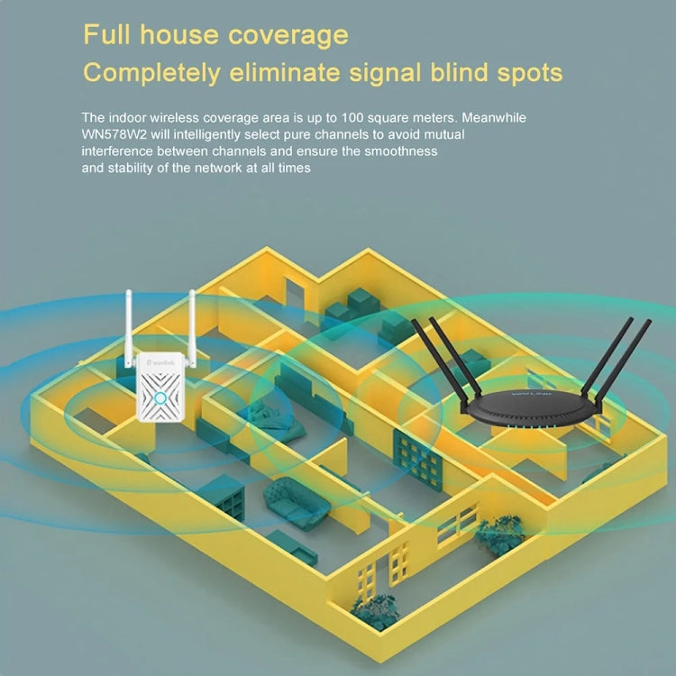 Lisslune | Wavlink WN578W2 300Mbps 2.4GHz WiFi Extender Repeater Home Wireless Signal Amplifier (UK Plug)