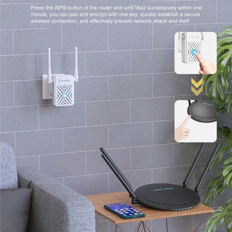 Lisslune | Wavlink WN578W2 300Mbps 2.4GHz WLAN Amplifier Repeater Home Wireless Signal Booster (US Plug)