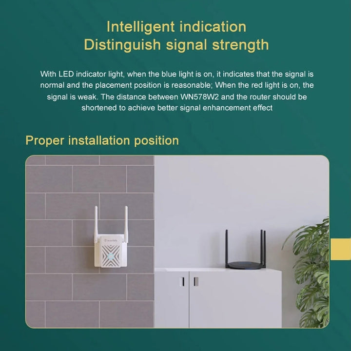 Lisslune | Wavlink WN578W2 300Mbps 2.4GHz WiFi Extender Repeater Home Wireless Signal Booster (AU Plug)