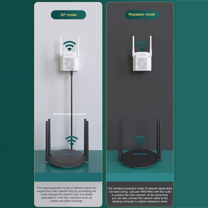 Lisslune | Wavlink WN578W2 300Mbps 2.4GHz WiFi Extender Repeater Home Wireless Signal Booster (AU Plug)