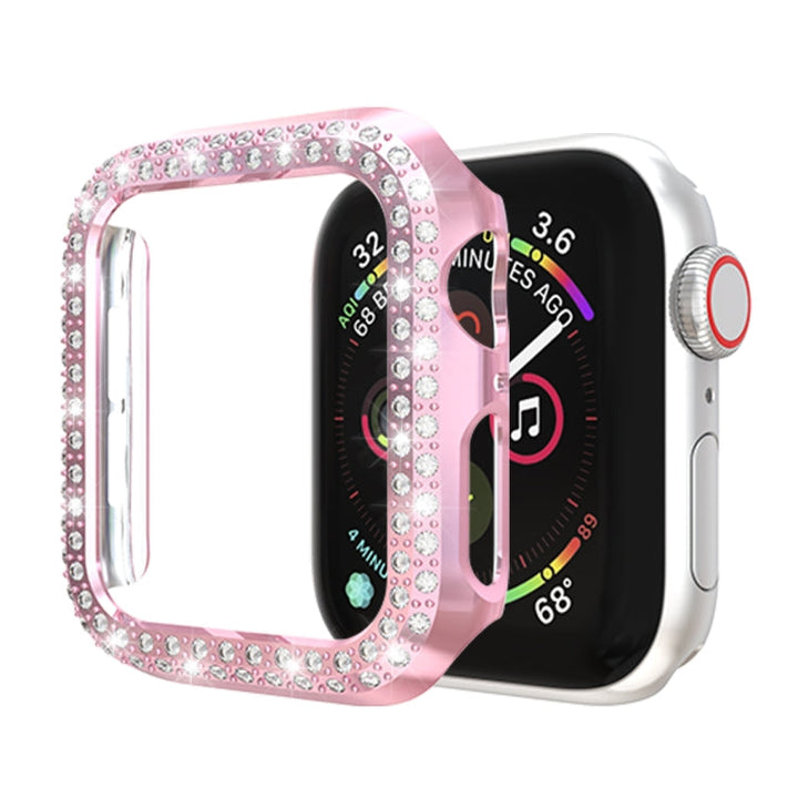Lisslune | For Apple Watch Series 3 & 2 & 1 38mm Double Row Diamonds PC Protective Case (Rose)