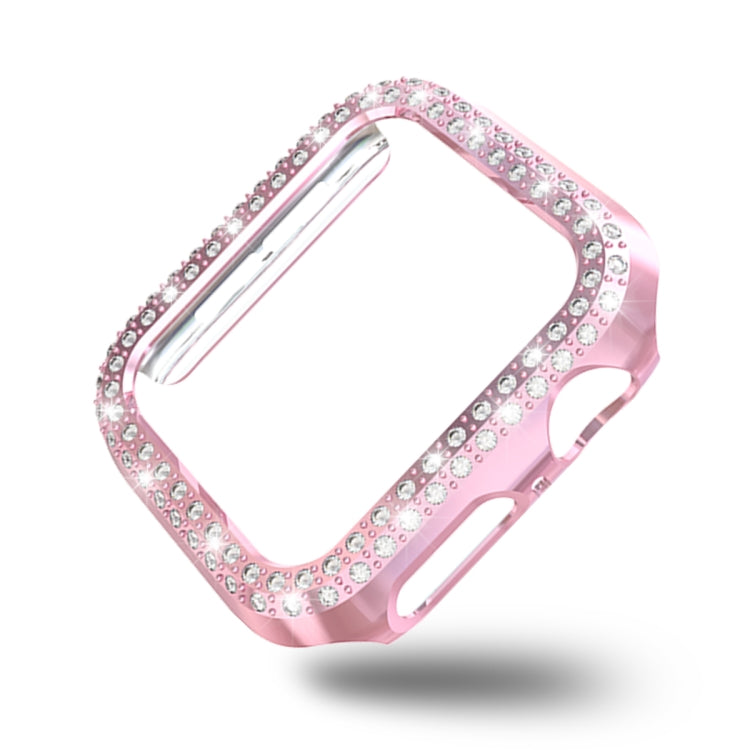 Lisslune | For Apple Watch Series 3 & 2 & 1 38mm Double Row Diamonds PC Protective Case (Rose)