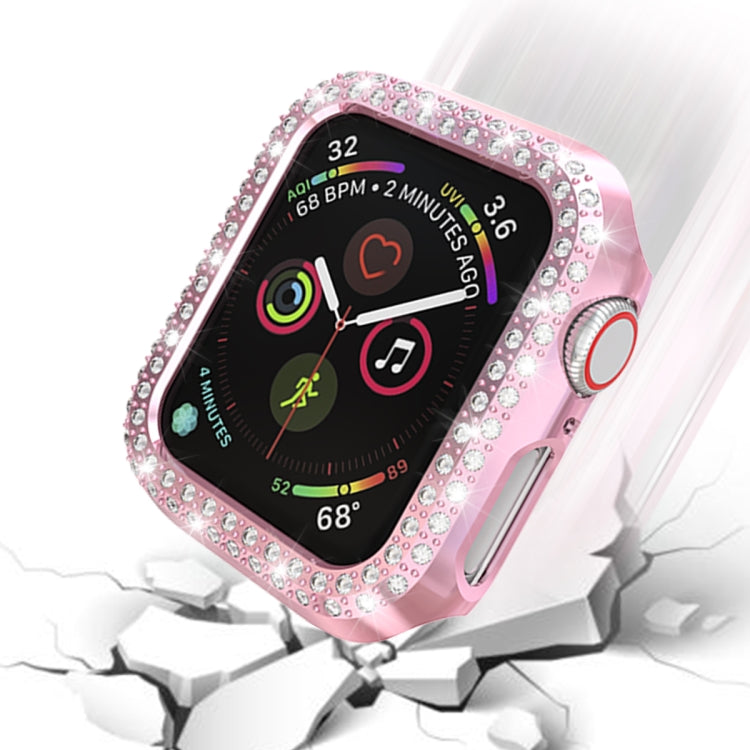 Lisslune | For Apple Watch Series 3 & 2 & 1 38mm Double Row Diamonds PC Protective Case (Rose)