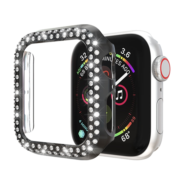 Lisslune | For Apple Watch Series 3 & 2 & 1 38mm Double Row Diamonds PC Protective Case (Black)