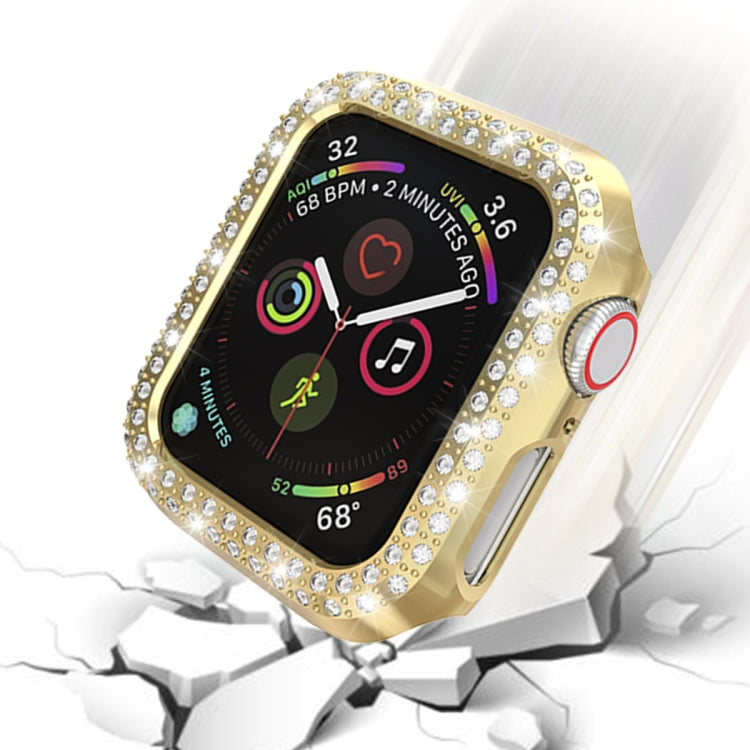 Lisslune | For Apple Watch Series 3 & 2 & 1 38mm Double Row Diamonds PC Protective Case (Gold)