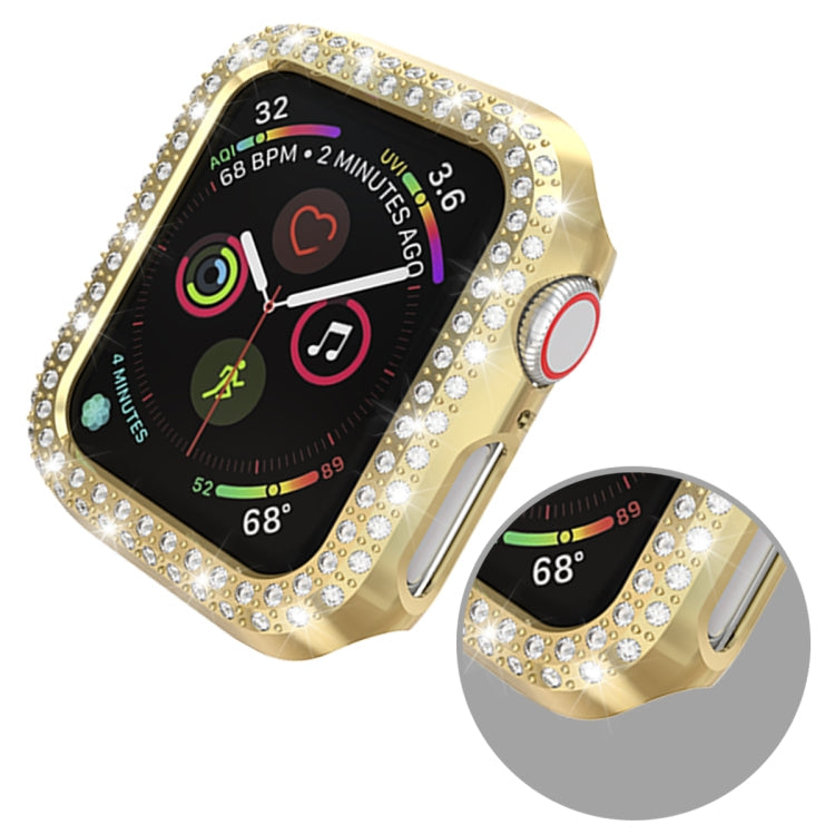 Lisslune | For Apple Watch Series 3 & 2 & 1 38mm Double Row Diamonds PC Protective Case (Gold)