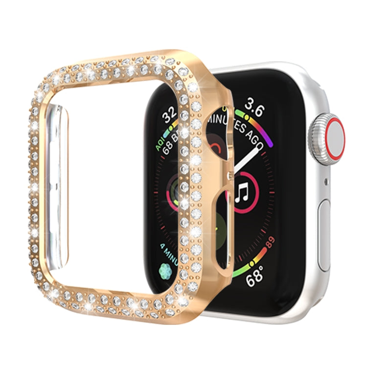 Lisslune | For Apple Watch Series 3 & 2 & 1 38mm Double Row Diamonds PC Protective Case (Rose Gold)