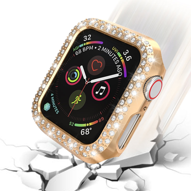 Lisslune | For Apple Watch Series 3 & 2 & 1 38mm Double Row Diamonds PC Protective Case (Rose Gold)