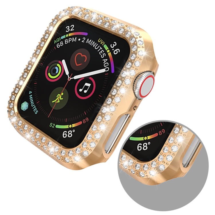 Lisslune | For Apple Watch Series 3 & 2 & 1 38mm Double Row Diamonds PC Protective Case (Rose Gold)