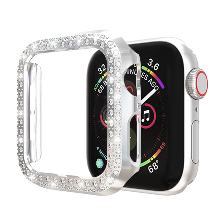 Lisslune | For Apple Watch Series 3 & 2 & 1 38mm Double Row Diamonds PC Protective Case (Silver)