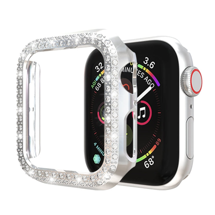 Lisslune | For Apple Watch Series 3 & 2 & 1 38mm Double Row Diamonds PC Protective Case (Silver)