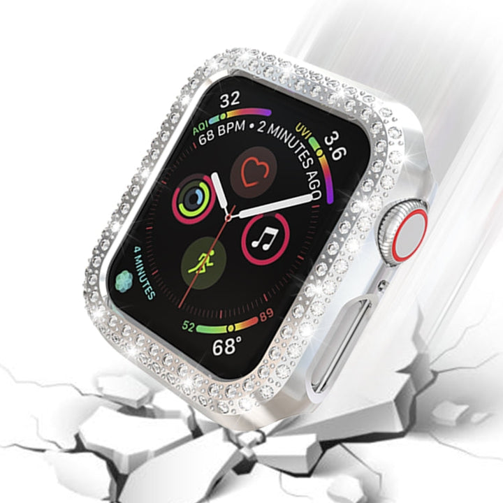 Lisslune | For Apple Watch Series 3 & 2 & 1 38mm Double Row Diamonds PC Protective Case (Silver)