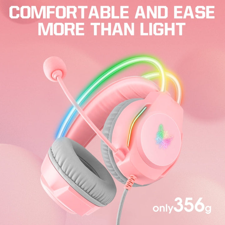 Lisslune | X26 USB+3.5mm RGB Cable Gaming Headset (Pink)