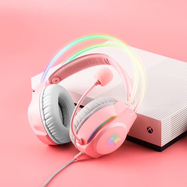 Lisslune | X26 USB+3.5mm RGB Cable Gaming Headset (Pink)