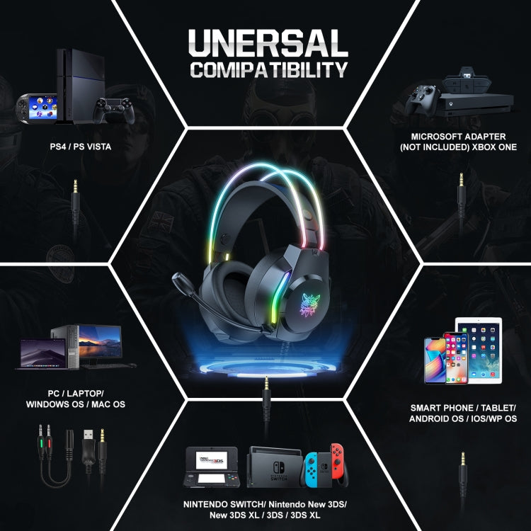 Lisslune | X26 USB+3.5mm RGB Wired Gaming Headset (Black)