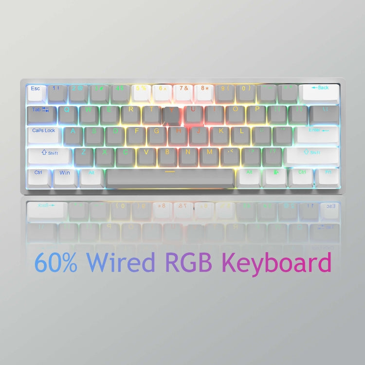 Lisslune | AULA F3261 Type-C Wired Hot Swappable 61 Keys RGB Mechanical Keyboard (Gray Black Green Switch)