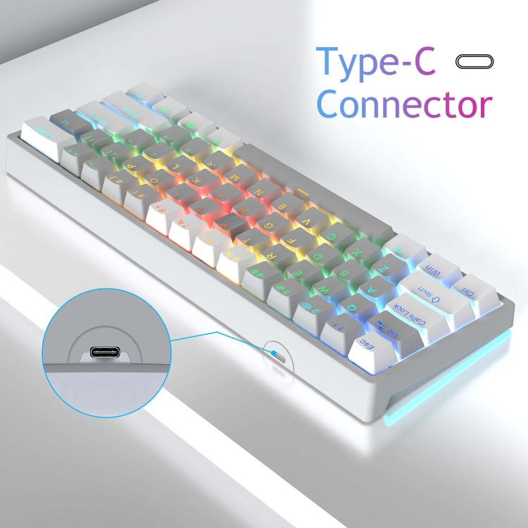 Lisslune | AULA F3261 Type-C Wired Hot Swappable 61 Keys RGB Mechanical Keyboard (Gray Black Green Switch)