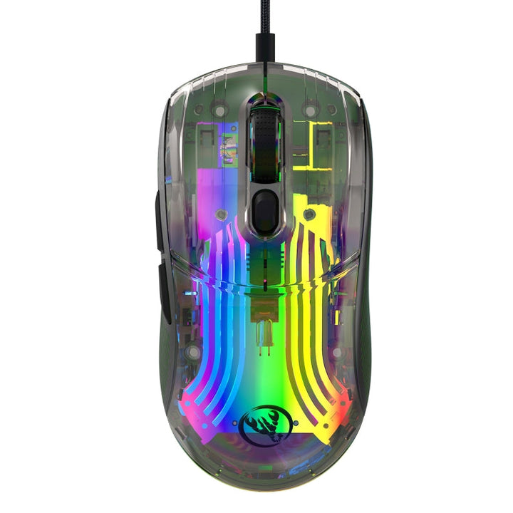 Lisslune | X400 7 Button Transparent RGB Wired Gaming Mouse (Black)