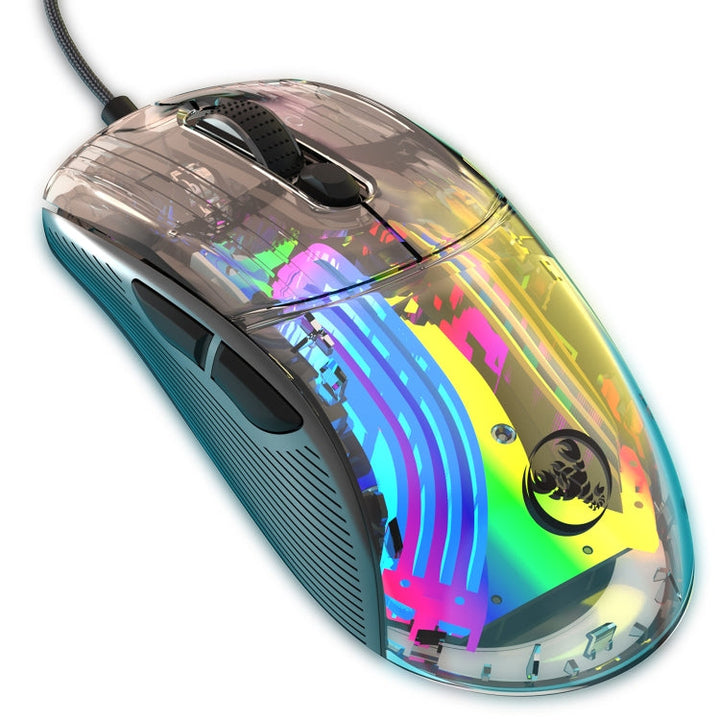 Lisslune | X400 7 Button Transparent RGB Wired Gaming Mouse (Black)