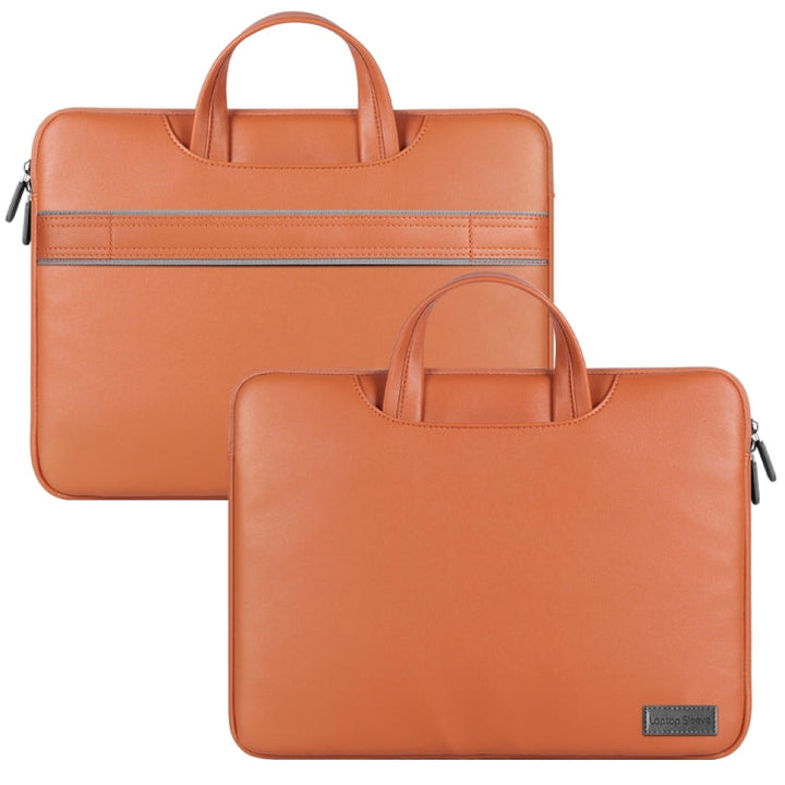 Lisslune | Waterproof PU Laptop Bag Inner Pocket with Power Pack, Size: 13 / 14 Inch (Brown)