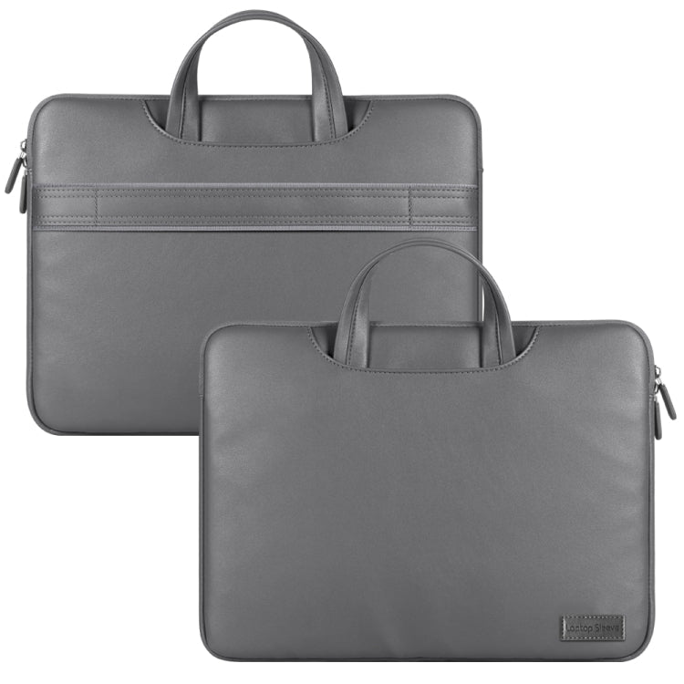 Lisslune | Waterproof PU Laptop Bag Inner Pocket with Power Pack, Size: 13 / 14 Inches (Gray)