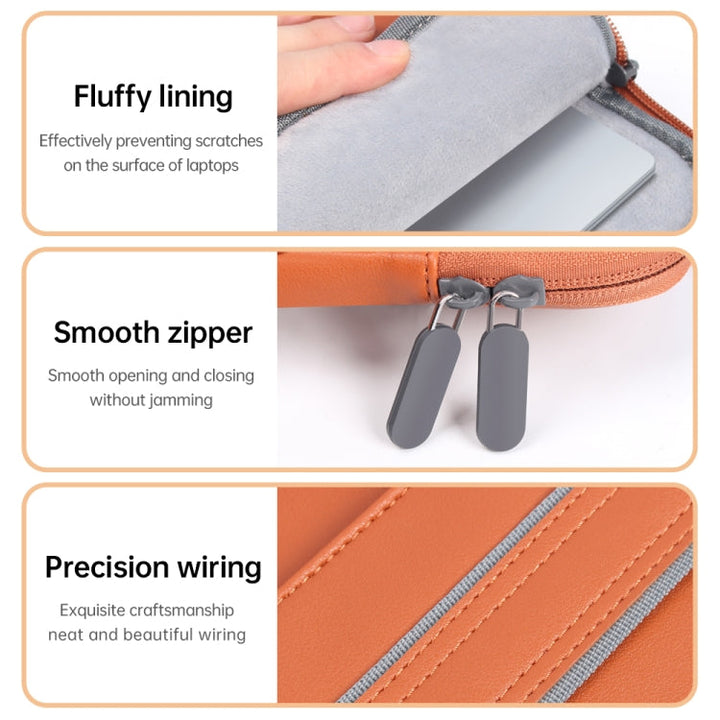 Lisslune | Waterproof PU Laptop Bag Inner Pocket with Power Pack, Size: 13 / 14 Inches (Gray)