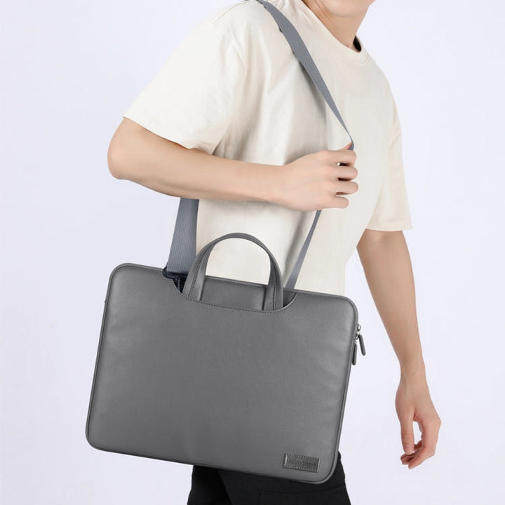Lisslune | Waterproof PU Laptop Bag Inner Pocket with Power Pack, Size: 13 / 14 inches (Black)