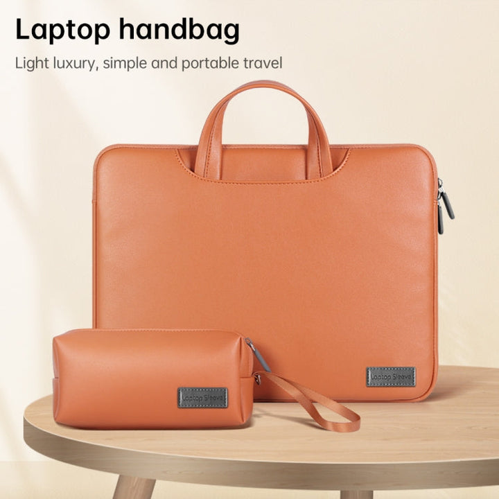 Lisslune | Waterproof PU Laptop Bag Inner Pocket with Powerpack, Size: 15 Inches (Gray)