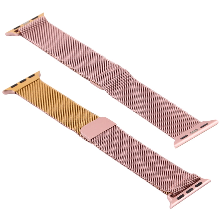 Lisslune | For Apple Watch Series 9&8&7 41mm / SE 3&SE 2&6&SE&5&4 40mm / 3&2&1 38mm Milanese Gradient Stainless Steel Bracelet (Gold+Rose Gold)