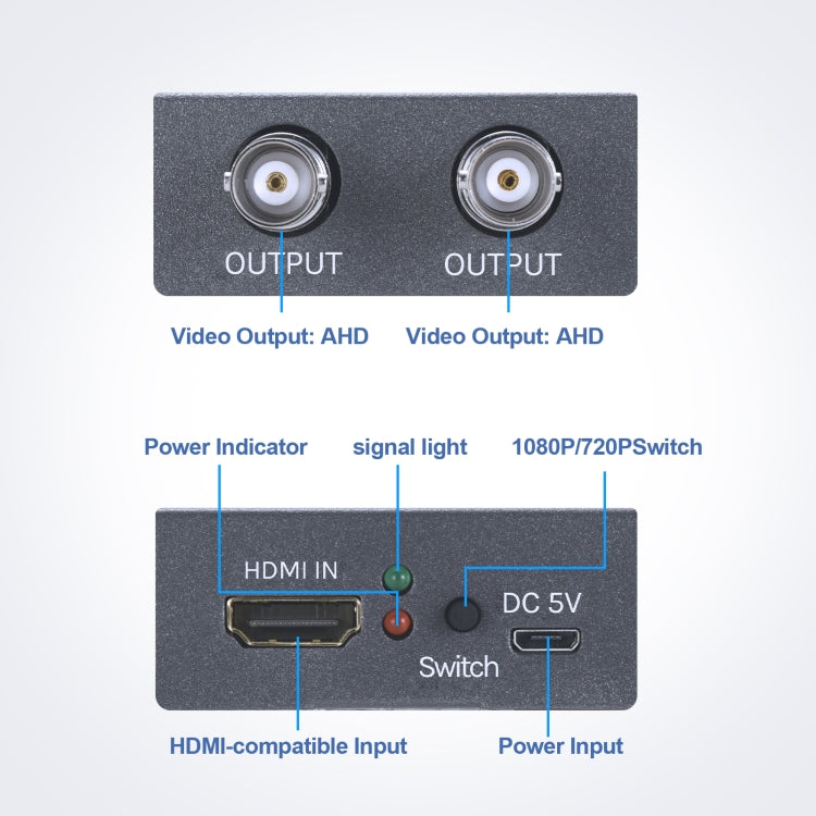 Lisslune | NK-C9 HDMI to AHD 1080P HD Video Converter (Gray)