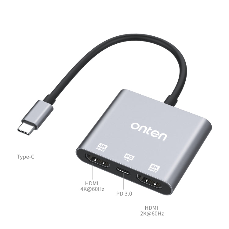 Lisslune | Onten 9175S 3 in 1 USB-C / Type-C to HDMI Adapter (Gray)