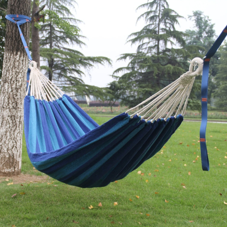 Lisslune | Outdoor Double Thick Canvas Hammock Indoor Swing, Size: 200x100cm (Dark Blue)