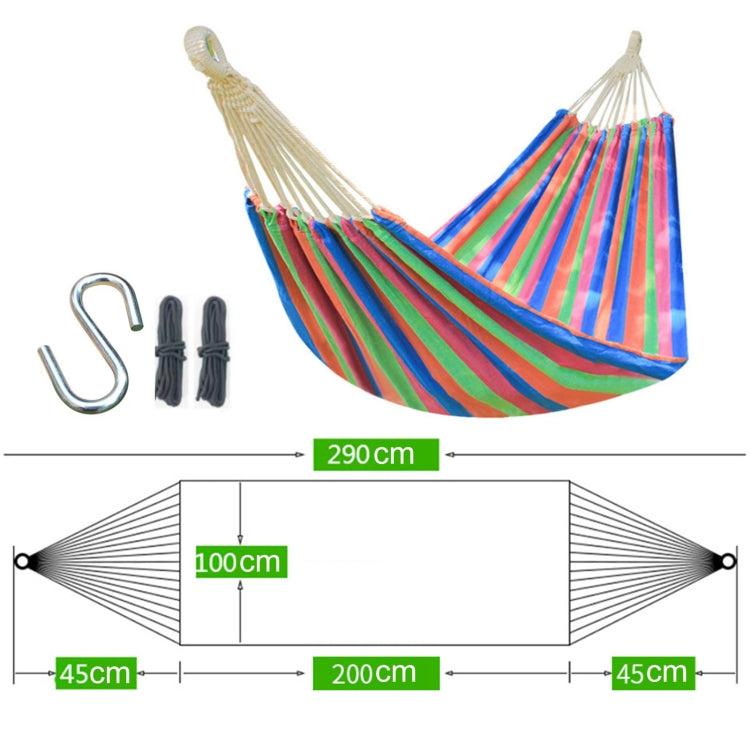 Lisslune | Outdoor Double Thick Canvas Hammock Indoor Swing with Removable Curved Bar, Size: 200x100cm (Dark Blue)