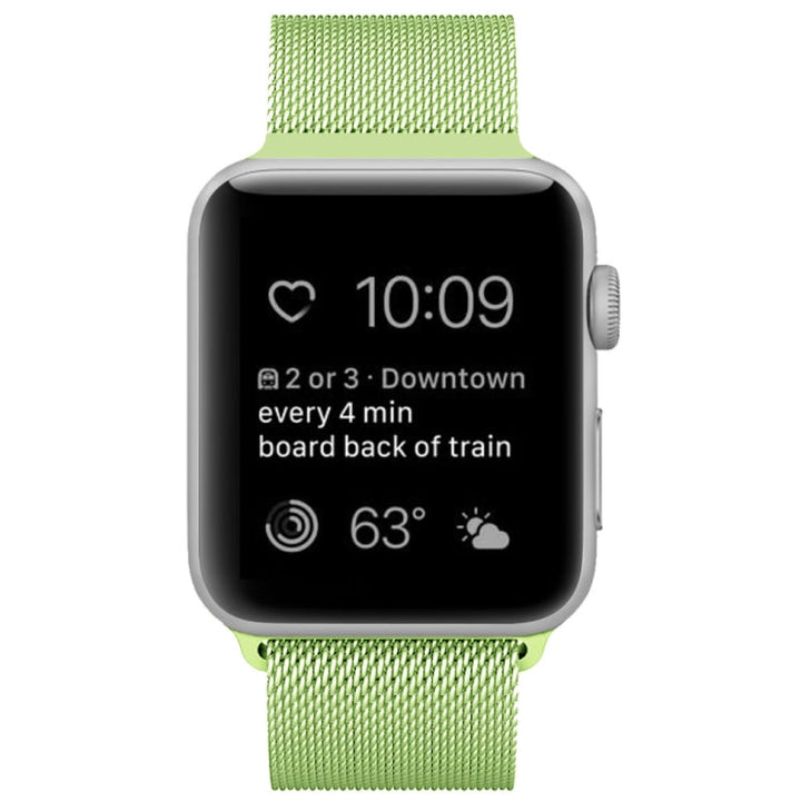 Lisslune | For Apple Watch Series 9&8&7 41mm / SE 3&SE 2&6&SE&5&4 40mm / 3&2&1 38mm Milanese Loop Magnetic Stainless Steel Watch Band (Mint Green)