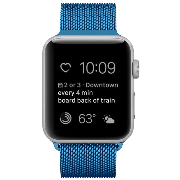 Lisslune | For Apple Watch Series 9&8&7 41mm / 6 & SE & 5 & 4 40mm / 3 & 2 & 1 38mm Milanese Loop Magnetic Stainless Steel Watch Band (Porcelain Blue)