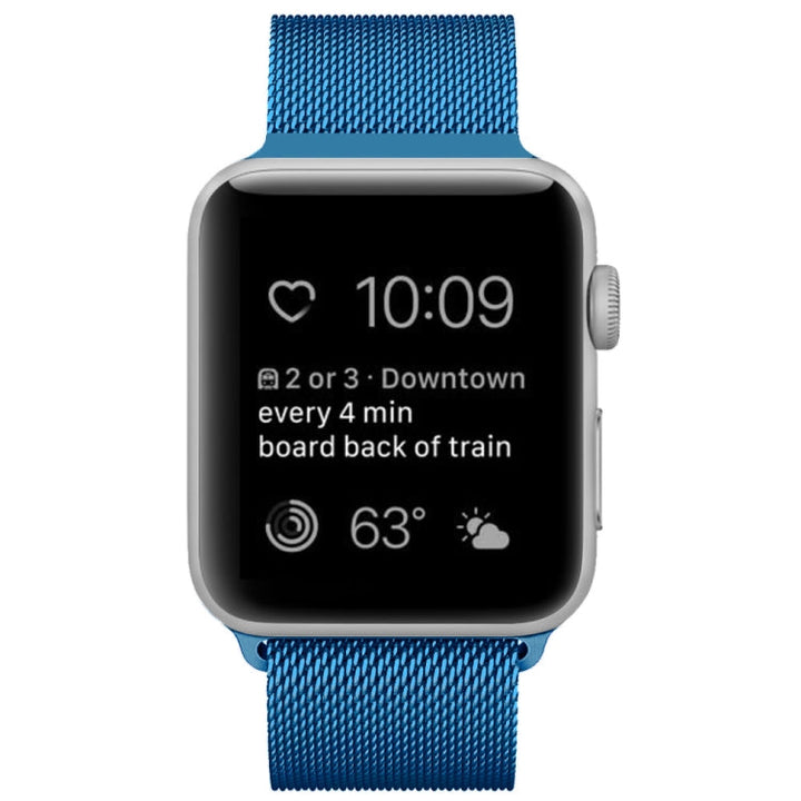 Lisslune | For Apple Watch Series 9&8&7 41mm / 6 & SE & 5 & 4 40mm / 3 & 2 & 1 38mm Milanese Loop Magnetic Stainless Steel Watch Band (Porcelain Blue)