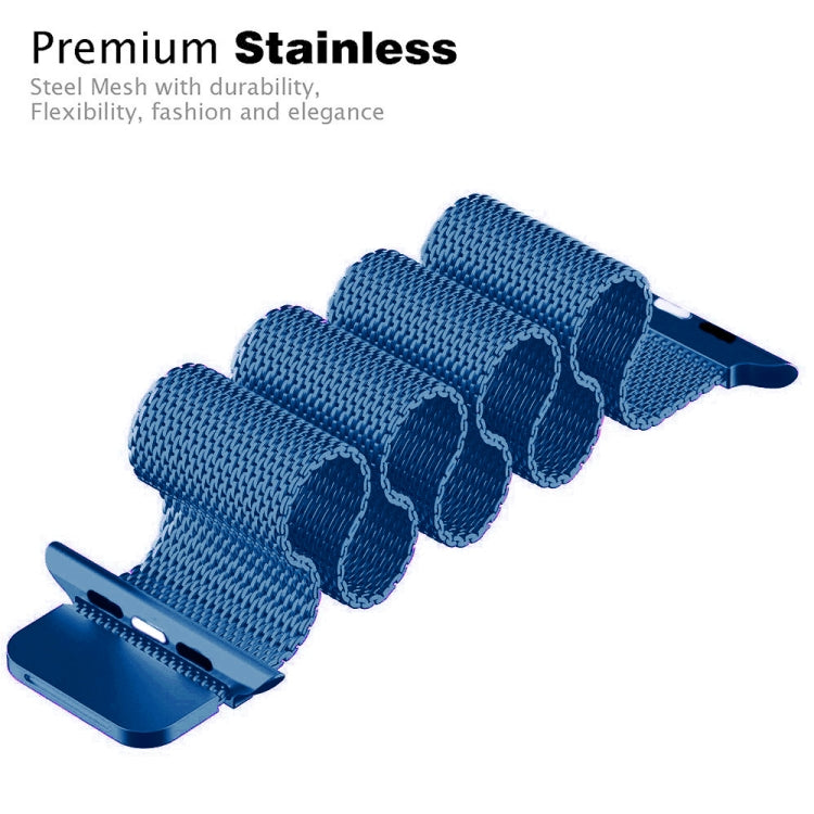 Lisslune | For Apple Watch Series 9&8&7 41mm / 6 & SE & 5 & 4 40mm / 3 & 2 & 1 38mm Milanese Loop Magnetic Stainless Steel Watch Band (Porcelain Blue)
