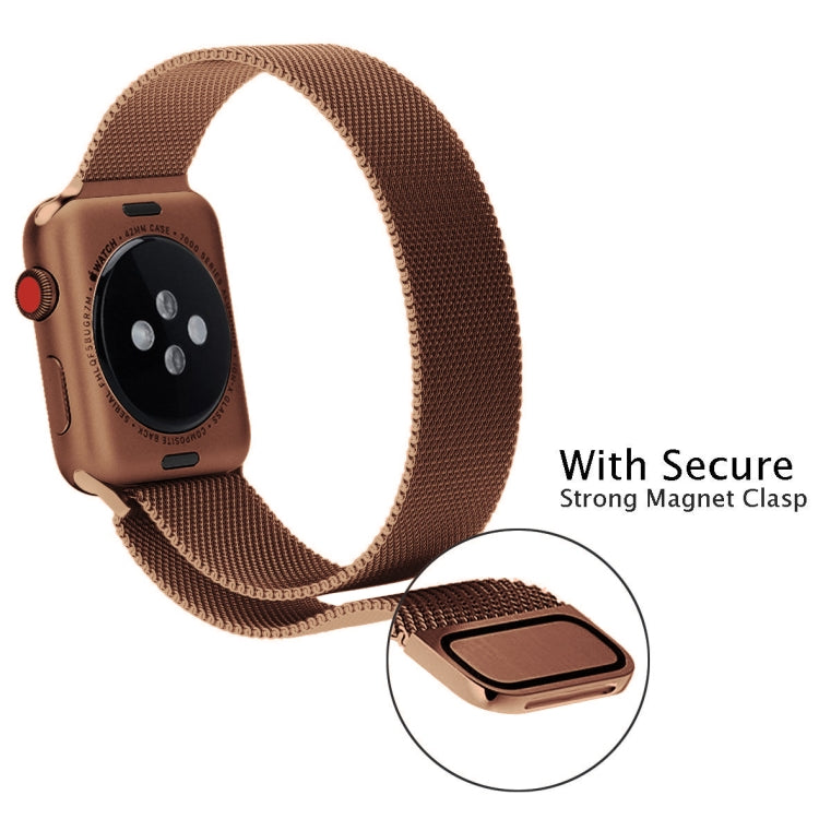 Lisslune | For Apple Watch Series 9&8&7 41mm / 6 & SE & 5 & 4 40mm / 3 & 2 & 1 38mm Milanese Loop Magnetic Stainless Steel Watch Strap (Bronze Gold)