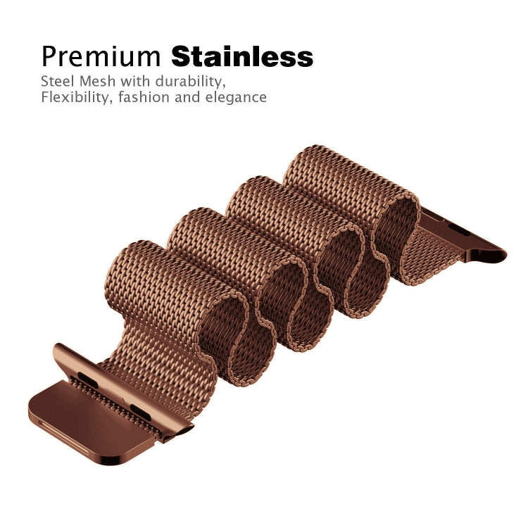 Lisslune | For Apple Watch Series 9&8&7 41mm / 6 & SE & 5 & 4 40mm / 3 & 2 & 1 38mm Milanese Loop Magnetic Stainless Steel Watch Strap (Bronze Gold)