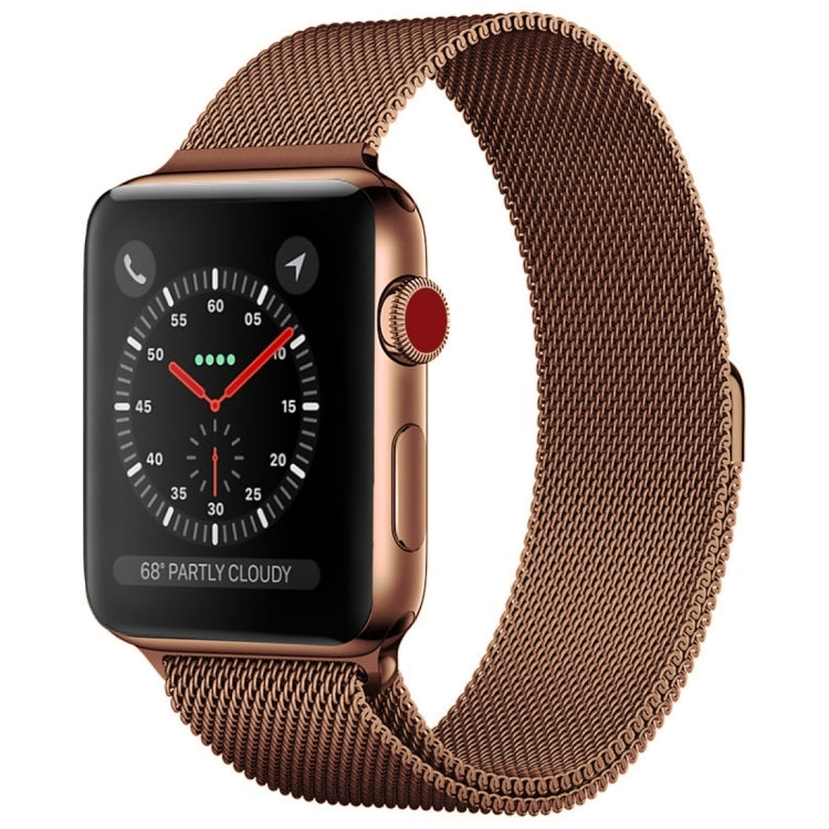 Lisslune | For Apple Watch Series 9&8&7 41mm / 6 & SE & 5 & 4 40mm / 3 & 2 & 1 38mm Milanese Loop Magnetic Stainless Steel Watch Strap (Bronze Gold)