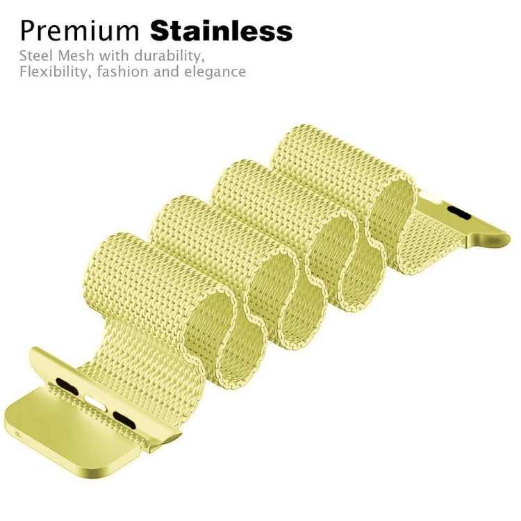 Lisslune | For Apple Watch Series 9&8&7 41mm / 6 & SE & 5 & 4 40mm / 3 & 2 & 1 38mm Milanese Loop Magnetic Stainless Steel Watch Band (Yellow)