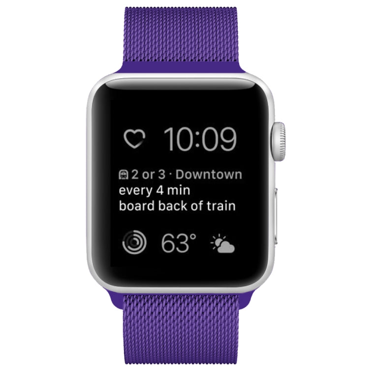 Lisslune | For Apple Watch Series 9&8&7 41mm / 6 & SE & 5 & 4 40mm / 3 & 2 & 1 38mm Milanese Loop Magnetic Stainless Steel Watch Band (Light Purple)