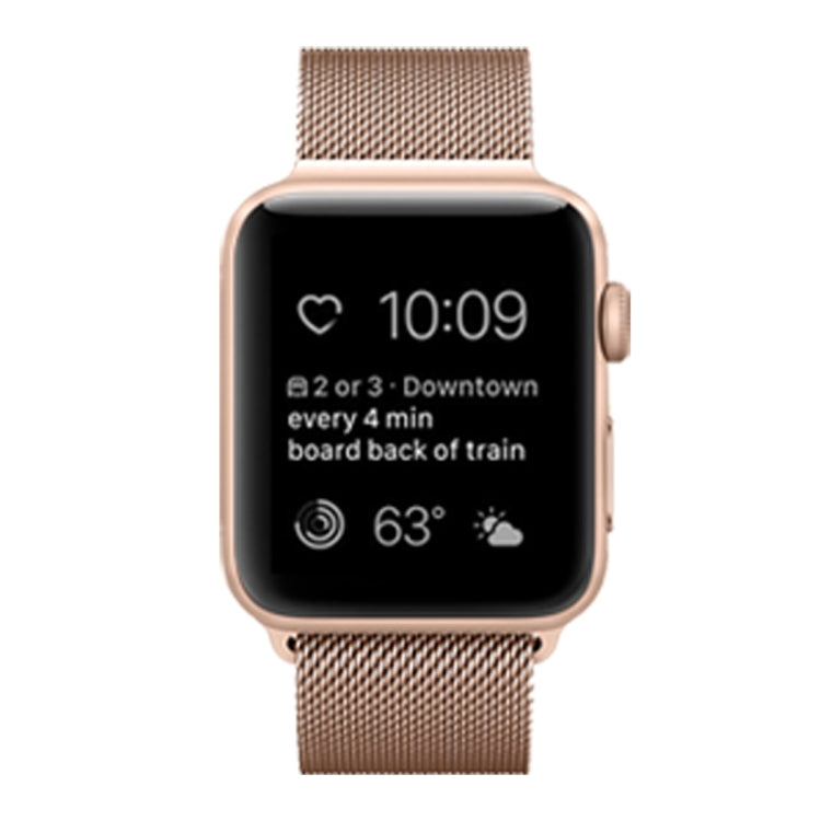 Lisslune | For Apple Watch Series 9&8&7 41mm / 6 & SE & 5 & 4 40mm / 3 & 2 & 1 38mm Milanese Loop Magnetic Stainless Steel Bracelet (Champagne Gold)