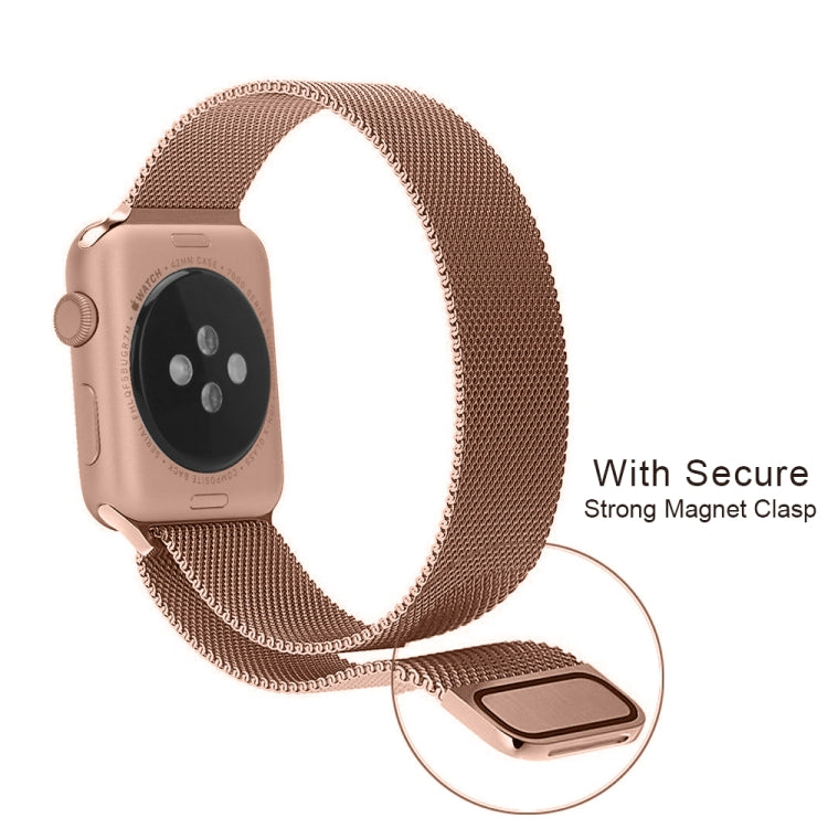 Lisslune | For Apple Watch Series 9&8&7 41mm / 6 & SE & 5 & 4 40mm / 3 & 2 & 1 38mm Milanese Loop Magnetic Stainless Steel Bracelet (Champagne Gold)