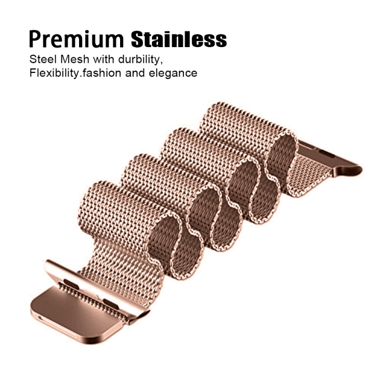 Lisslune | For Apple Watch Series 9&8&7 41mm / 6 & SE & 5 & 4 40mm / 3 & 2 & 1 38mm Milanese Loop Magnetic Stainless Steel Bracelet (Champagne Gold)