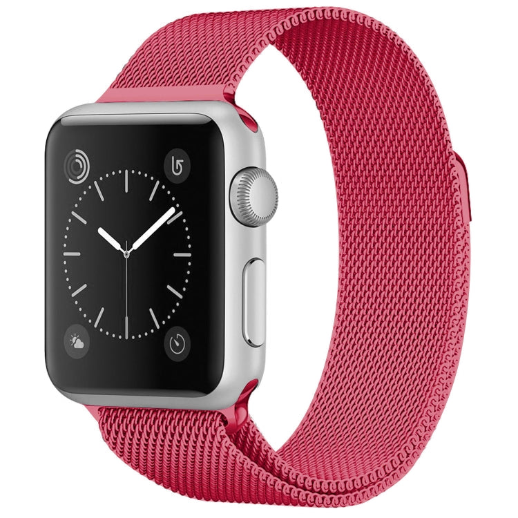 Lisslune | For Apple Watch Series 9&8&7 41mm / 6 & SE & 5 & 4 40mm / 3 & 2 & 1 38mm Milanese Loop Magnetic Stainless Steel Watch Band (Bright Pink)