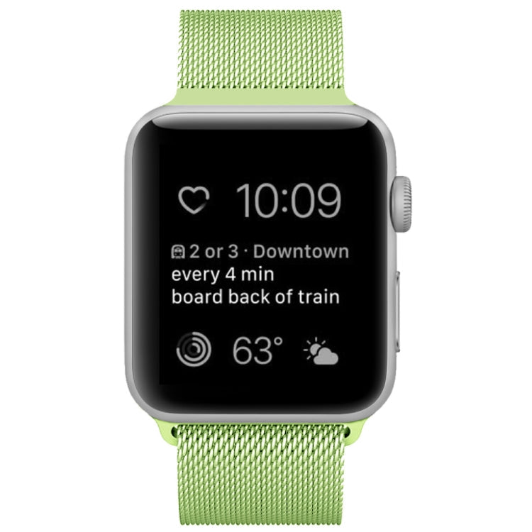 Lisslune | For Apple Watch Ultra 49 mm & Watch Ultra 2 49 mm / Series 9 & 8 & 7 45 mm / SE 3 & SE 2 & 6 & SE & 5 & 4 44 mm / 3 & 2 & 1 42 mm Milanese Loop Magnetic Stainless Steel Watch Band (Mint Green)
